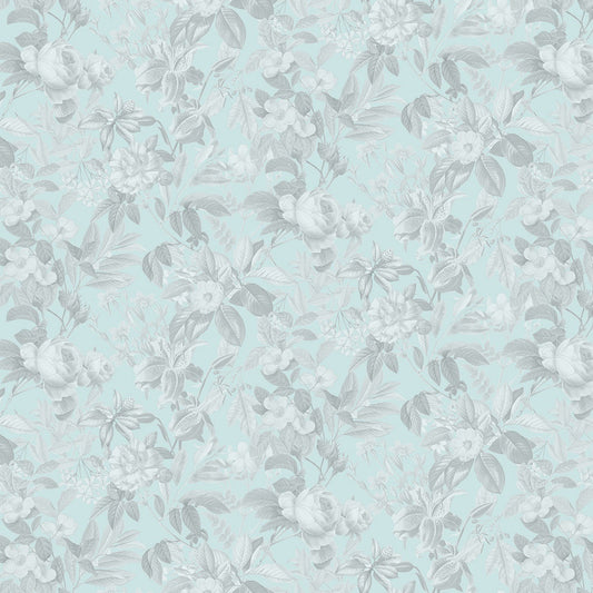 Secret Escape Flowers Blue Tone Tone Elizabeth's Studio Cotton Fabric