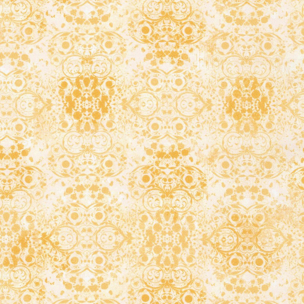 Secret Garden Geometric Tonal Natural Yellow Duirwaigh Studio Robert Kaufman Cotton Fabric