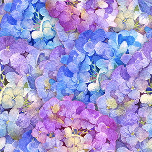 Secret Garden Hydrangeas Texture Peri Purple Lisabelle Studio Blank Quilting Cotton Fabric