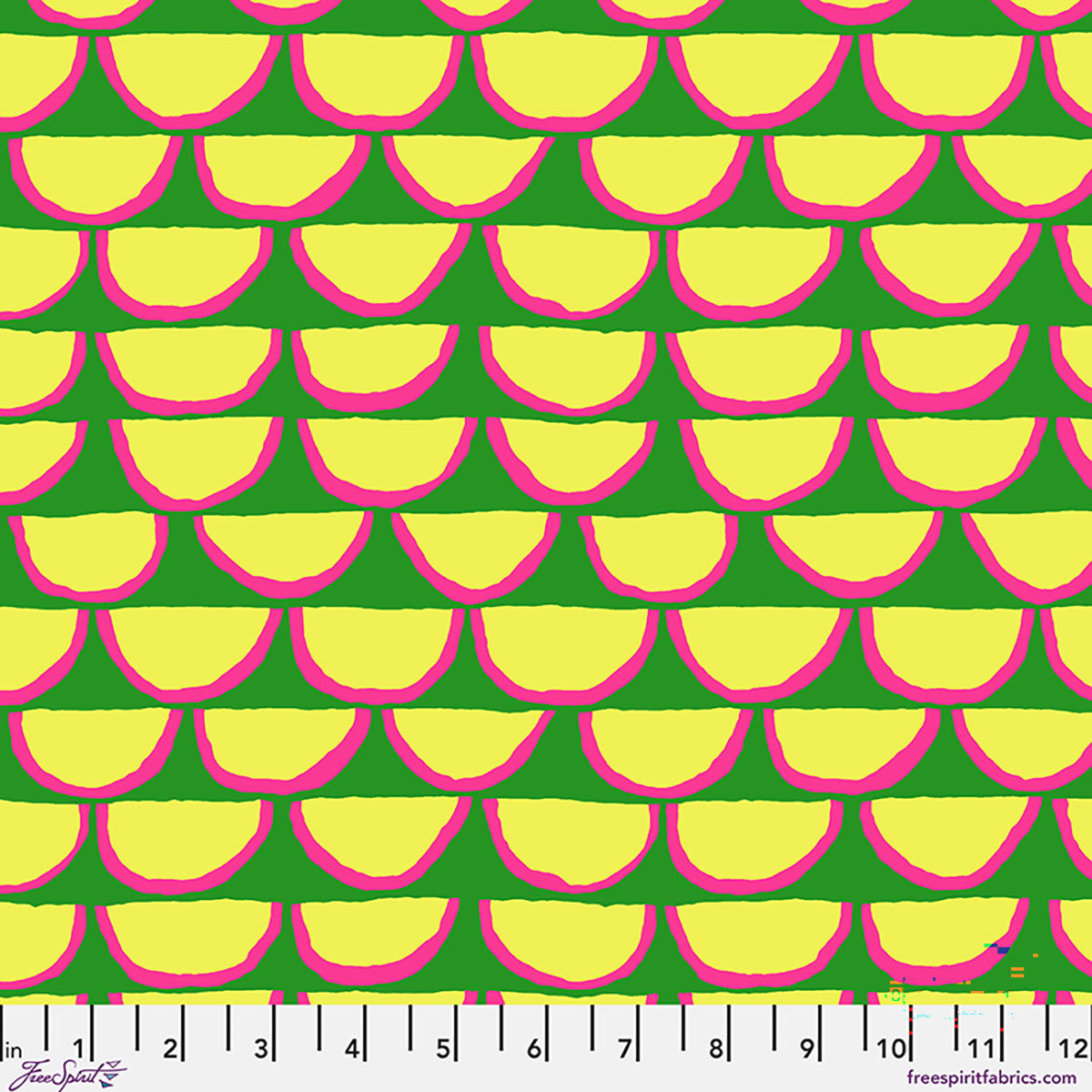 Segments Green August 2026 Kaffe Fassett Collective Free Spirit Cotton Fabric FS-PWBM107.GREEN