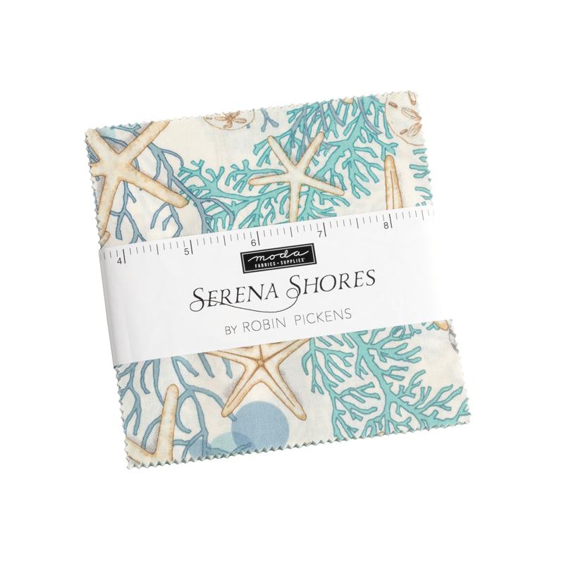 Serena Shores 5" Squares Charm Packs Robin Pickens Moda Cotton Fabric MD-48770PP