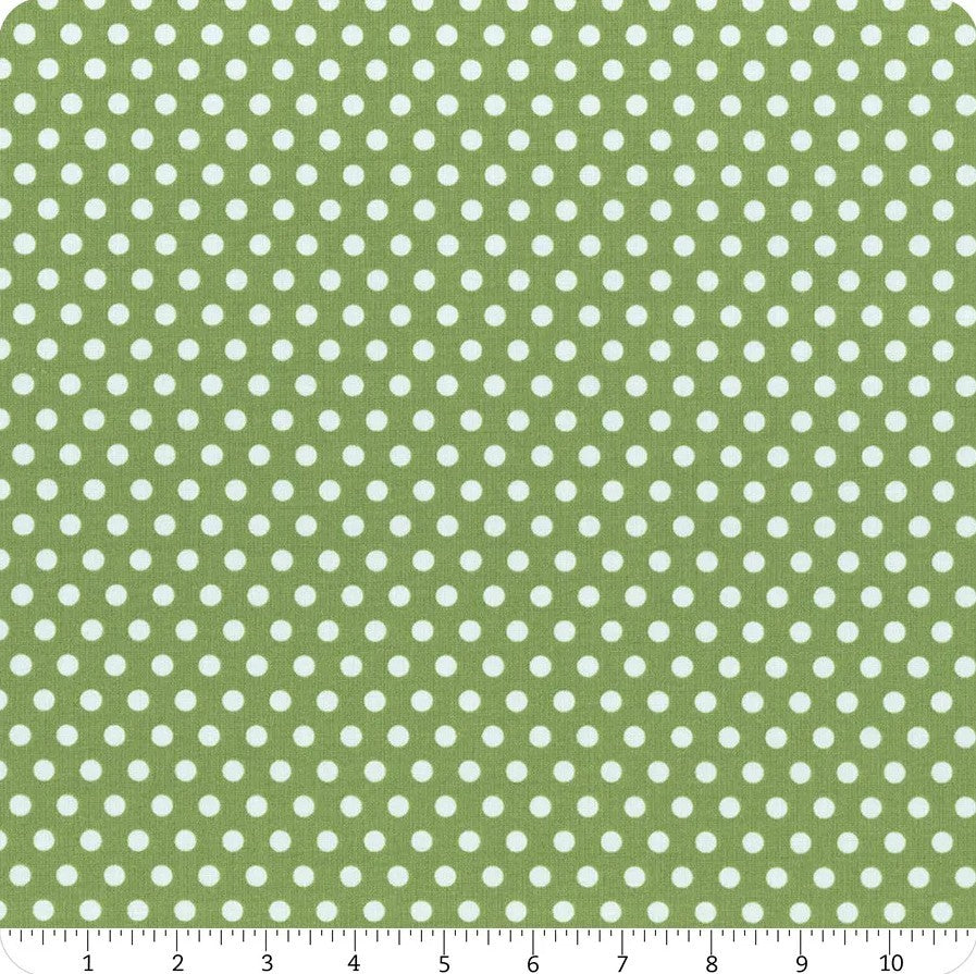 Serendipity 2 Dots Green Minki Kim Riley Blake Designs Cotton Fabric RB-C17307-GREEN