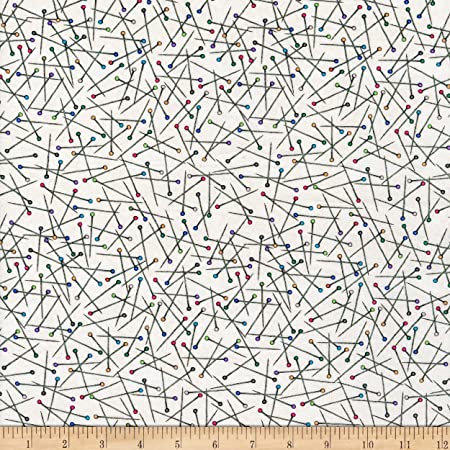 Sew Lovely Pin Toss Cream Dan Morris Quilting Treasures Cotton Fabric