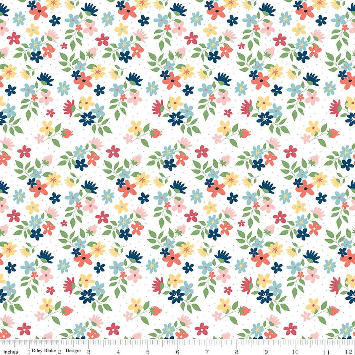 Sew Much Fun Floral White Echo Park Paper Co. Riley Blake Designs Cotton Fabric