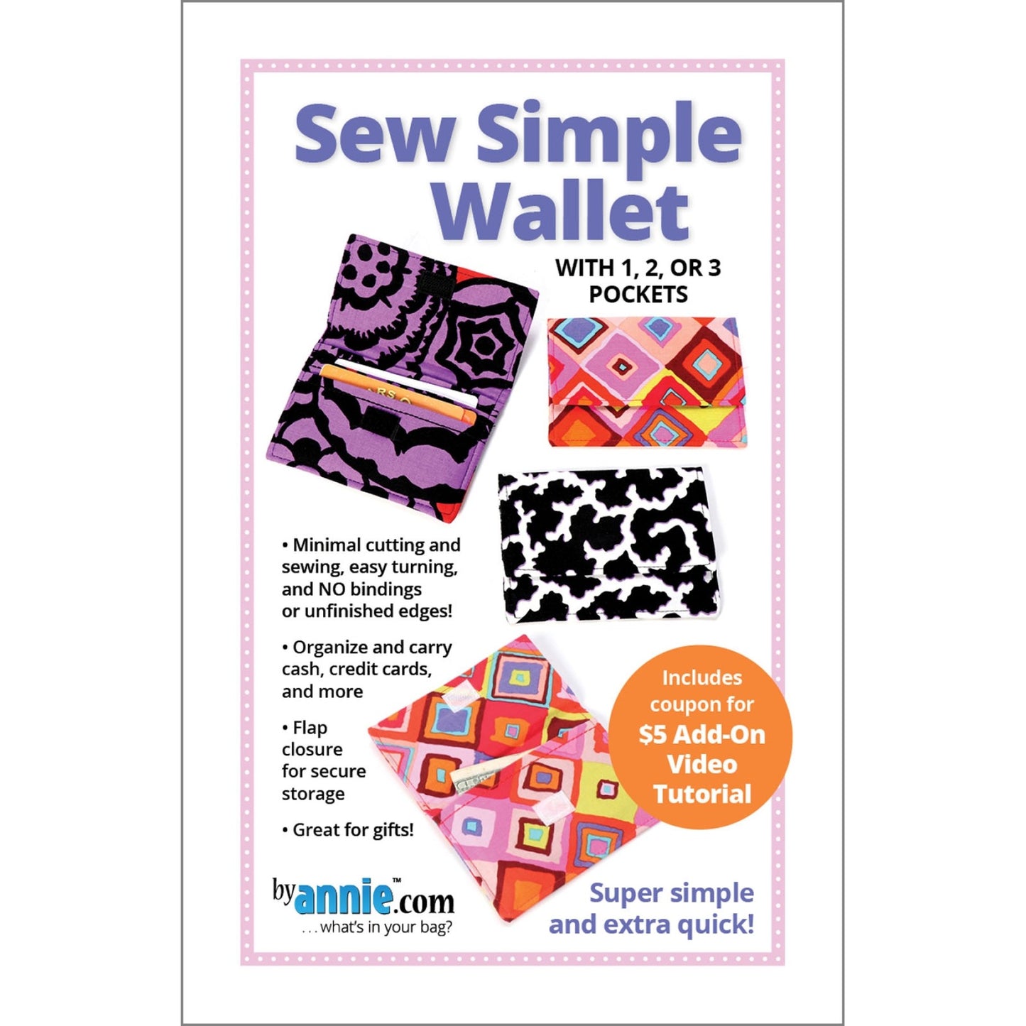 Sew Simple Wallet Pattern Annie Unrein By Annie's