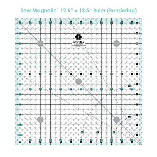 SewTites 12.5 x 12.5 inches Square Ruler Sew Magnetic SewTites ST-CS-1212R