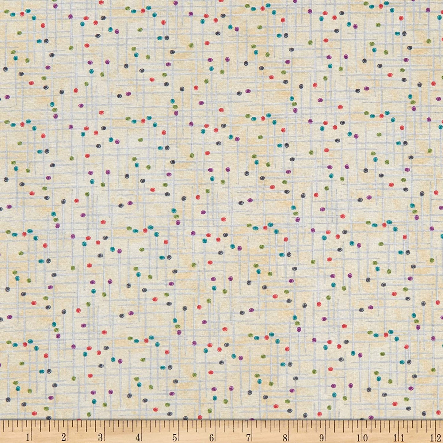 Sew Be It Pins Allover Cream Sewing Materials Lola Molina Wilmington Prints Cotton Fabric