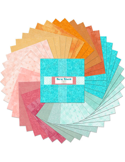 Sew Shell 10" Squares Karats Gems Layer Cake 42pcs Wilmington Prints Cotton Fabric WP-512-178-512
