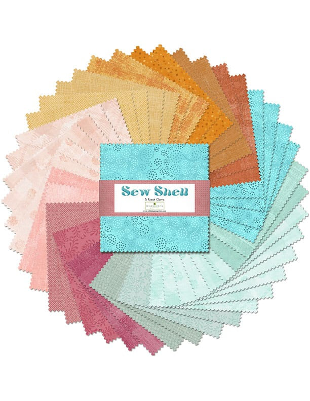 Sew Shell 5" Squares Karat Gems Charm Pack 42pcs Wilmington Prints Cotton Fabric WP-507-178-507 | US Fabric Shop