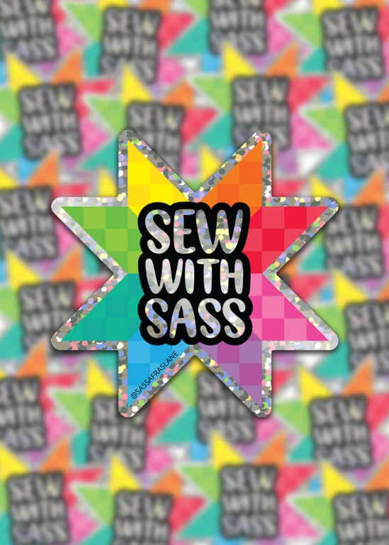 Sew with Sass Quilt Sticker Shayla Wolf Sassafras Lane Designs SLD-SADSASSSTICK-SEW