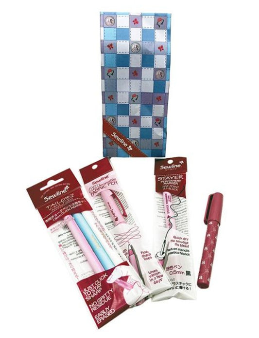 Sewer Costume Kit II 3 Pencils Fabric Glue Pen Air Erasable Pen Stayer Permanent Marker designed by Sewline SEW-FAB50081