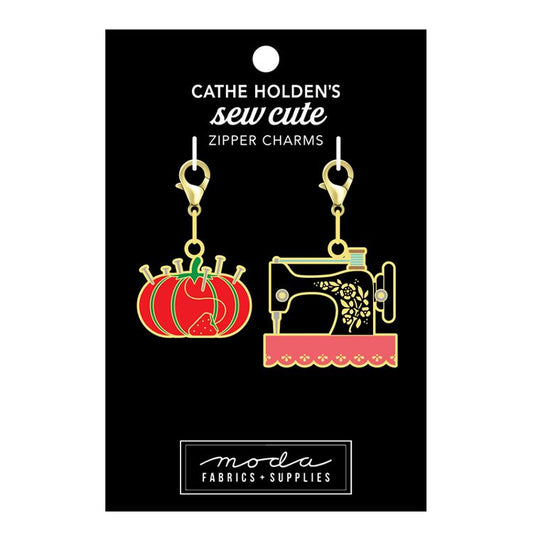 Sewing Sew Zipper Charms Pulls Enamel (Set of Two) Cathe Holden Moda