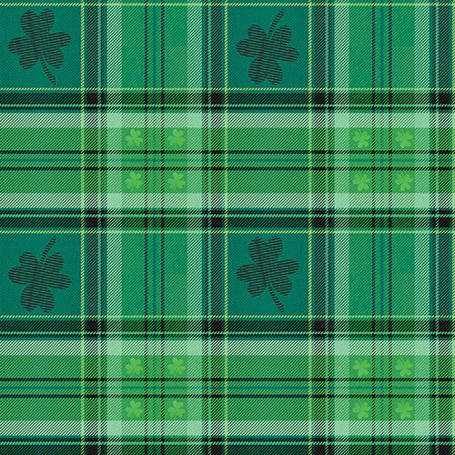 Shamrocked St. Pat's Day Plaid Green Silas M. Studio Blank Quilting Cotton Fabric