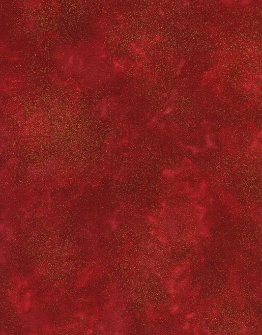 Shimmer Red Gold Metallic Blender Chong-A-Hwang Timeless Treasures Cotton Fabric