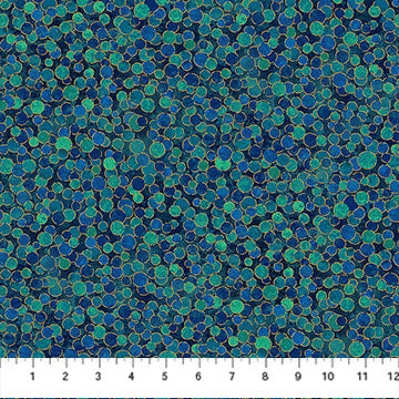 Shimmer Basics Metallic Multi Dot Lagoon Blue Deborah Edwards Northcott Cotton Fabric NC-27895M-66 | US Fabric Shop