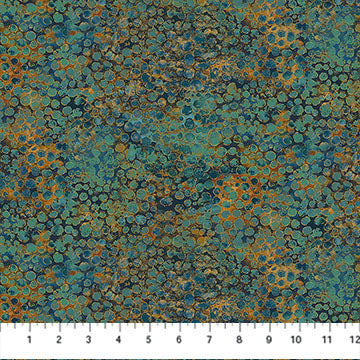 Shimmer Basics Metallic River Rocks Dawn Teal Deborah Edwards Northcott Cotton Fabric NC-27896M-68 | US Fabric Shop