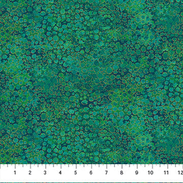 Shimmer Basics Metallic River Rocks Peacock Blue Teal Deborah Edwards Northcott Cotton Fabric NC-27896M-78 | US Fabric Shop