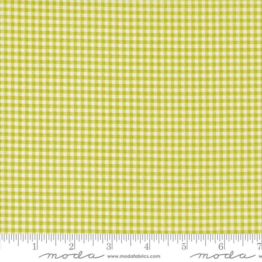 Shine Gingham Checks Plaid Grass Light Green Sweetwater Moda Cotton Fabric