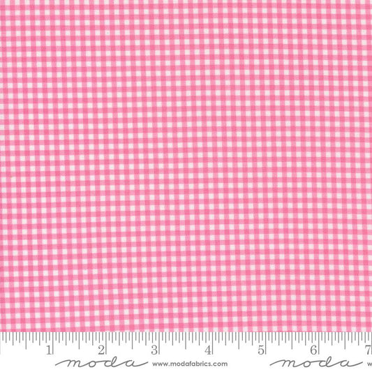 Shine Gingham Checks Plaid Grass Lollipop Pink Sweetwater Moda Cotton Fabric