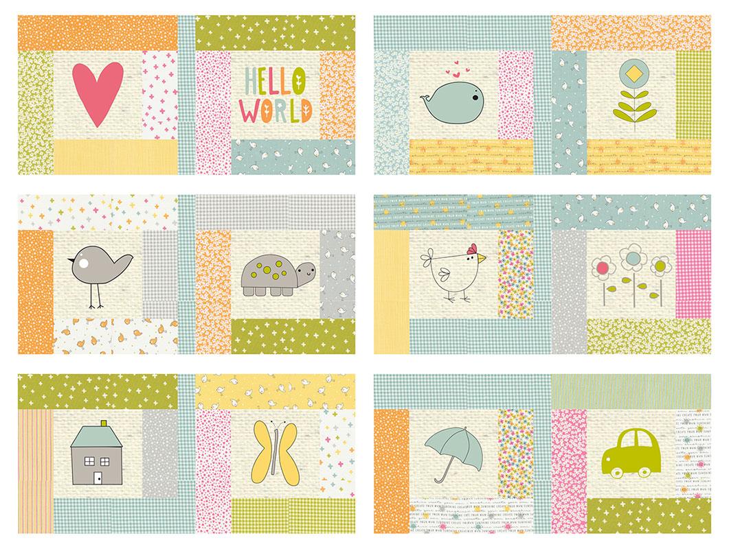 Shine Hello World Kid's Book Quilt Pattern 10"x10" Sweetwater SW-P315