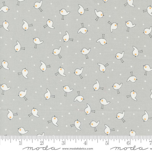 Shine Little Birdie Birds Stormy Grey Sweetwater Moda Cotton Fabric
