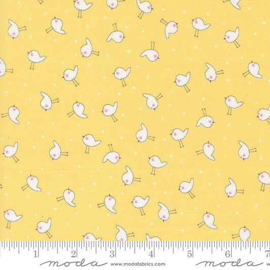 Shine Little Birdie Birds Sun Yellow Sweetwater Moda Cotton Fabric