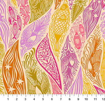 Shooting Star 108'' Wide back Current Backing Mango Yellow Anna Maria Parry Northcott Cotton Fabric NC-BAMT118-58 | US Fabric Shop