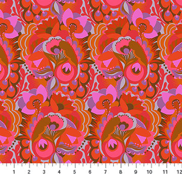 Shooting Star Unfurl Amber Orange Anna Maria Parry Northcott Cotton Fabric NC-AMT120-38V