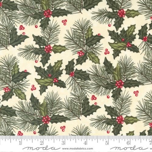 Shoppes Main Holly Christmas Ecru Cream Holly Taylor Moda Cotton Fabric