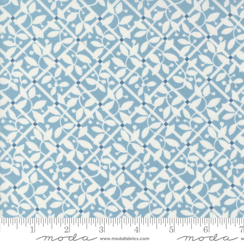 Shoreline Lattice Check and Plaid Light Blue Camille Roskelley Moda Cotton Fabric