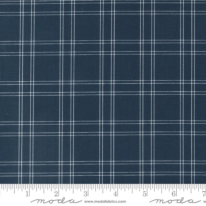 Shoreline Plaid Checks Navy Dark Blue Camille Roskelley Moda Cotton Fabric