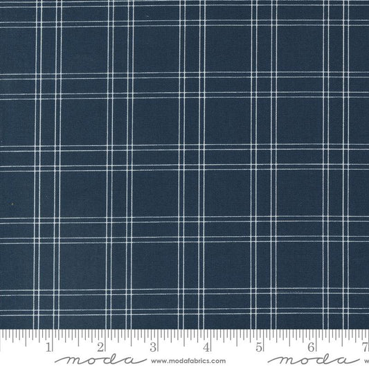 Shoreline Plaid Checks Navy Dark Blue Camille Roskelley Moda Cotton Fabric