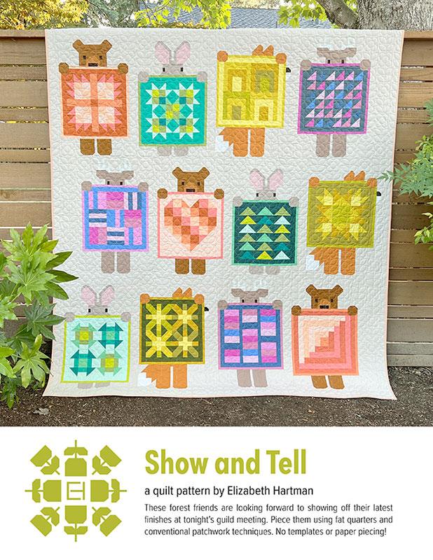 Show and Tell Forest Animals Bear Deer Fox Rabbit Bunny Quilt Pattern Two Sizes Elizabeth Hartman EH-083