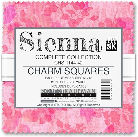 Sienna Charm Pack 5" Squares Studio RK Robert Kaufman Cotton Fabric