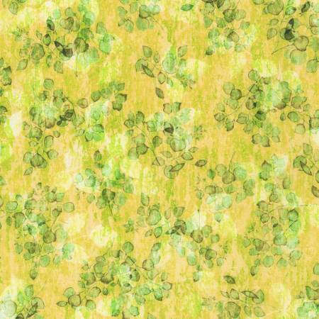 Sienna Leaves Daffodil Green Studio RK Robert Kaufman Cotton Fabric