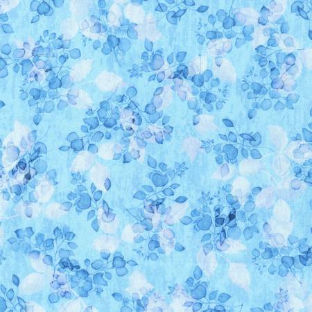 Sienna Leaves Sky Blue Studio RK Robert Kaufman Cotton Fabric