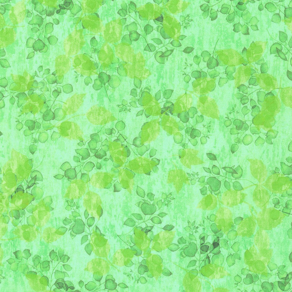 Sienna Leaves Sprout Green Studio RK Robert Kaufman Cotton Fabric