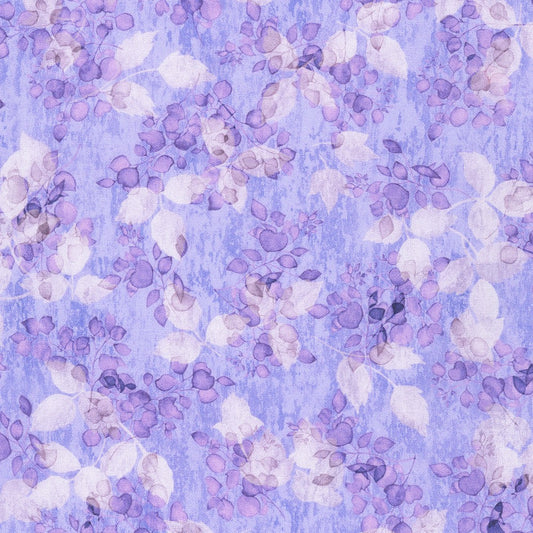 Sienna Tossed Leaves Texture Tonal Lavender Purple Robert Kaufman Cotton Fabric