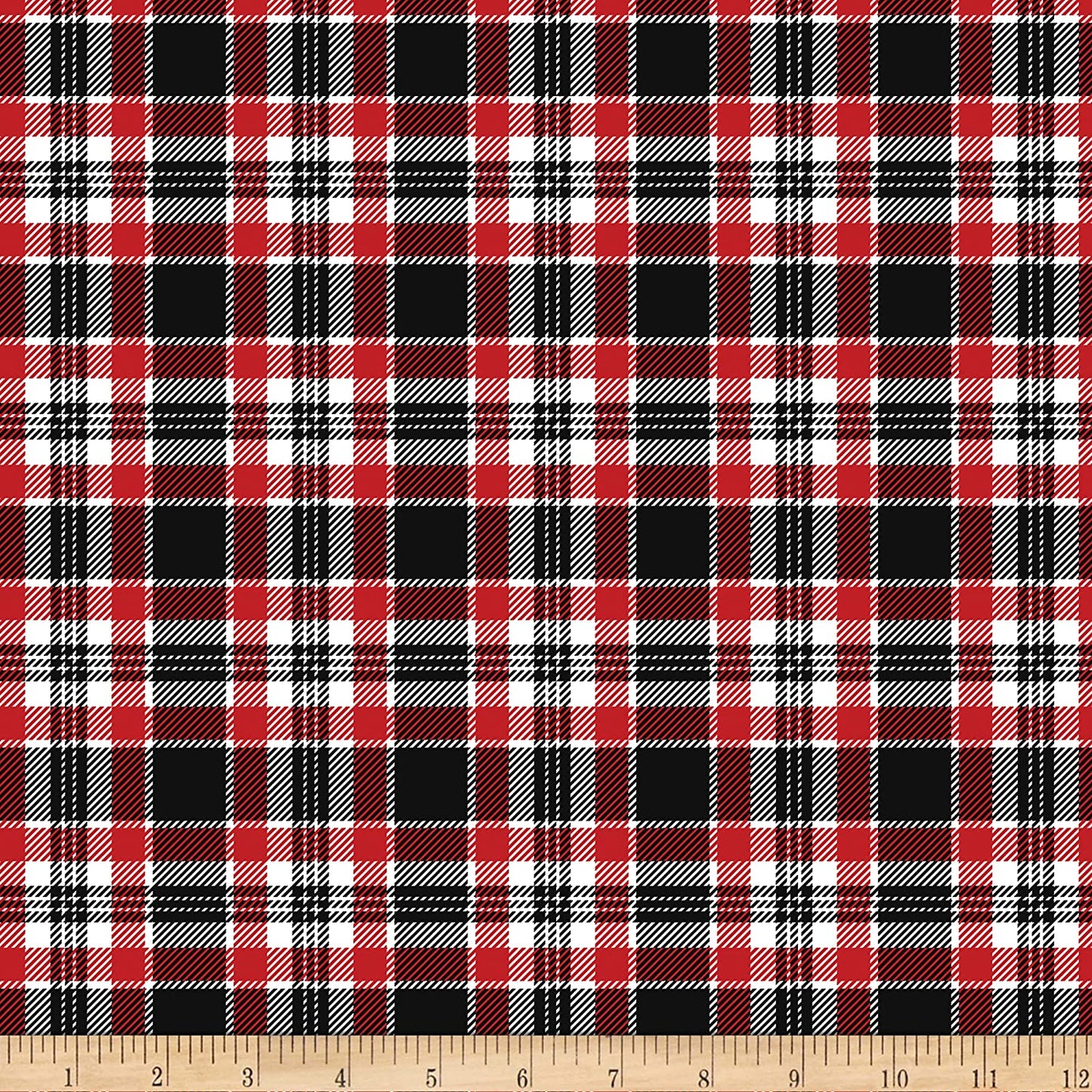 Silent Night Holiday Plaid Red Gail Cadden Timeless Treasures Cotton Fabric