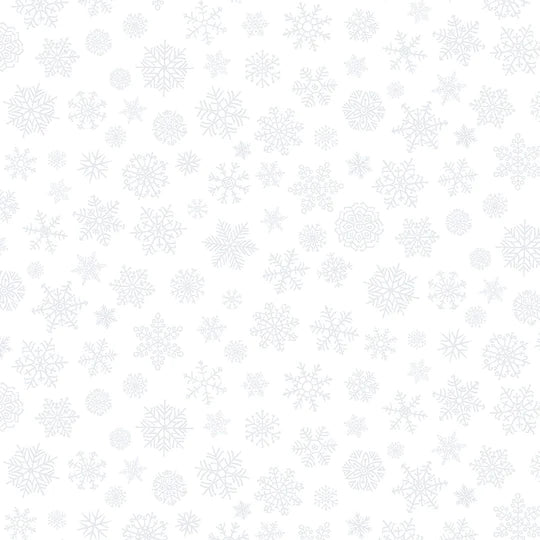 Silent Night Snowflakes White Abraham Hunter Northcott Cotton Fabric