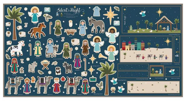 Silent Night Nativity Panel 36"x69" Felt Jennifer Long Bee Inspired Riley Blake Polyester Fabric RB-FT13576-PANEL