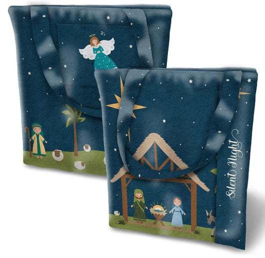 Silent Night Nativity Panel 36"x69" Felt Jennifer Long Bee Inspired Riley Blake Polyester Fabric RB-FT13576-PANEL