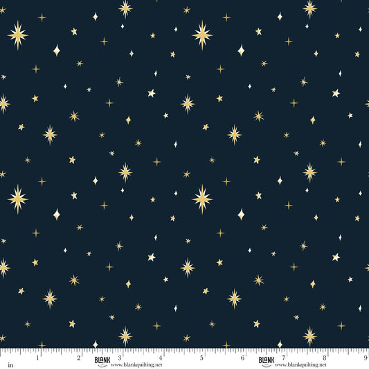 Silent Night Stars Navy Blue Studio 731 Blank Quilting Cotton Fabric BQ-4703-77