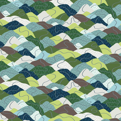 Silent Sports Hills and Trails Judy Gauthier Studio E Cotton Fabric