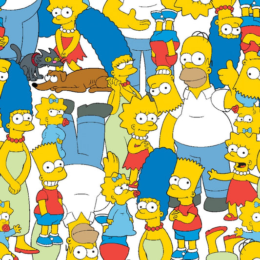 Simpsons Family Packed Springs Creative Cotton Fabric SC-74551