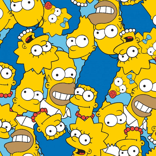 Simpsons Head Toss Blue Springs Creative Cotton Fabric SC-74550