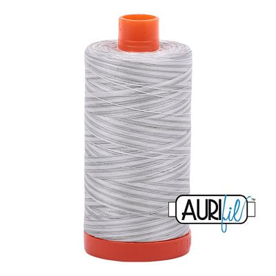 Sliver Moon Gray Variegated Mako Thread 50wt 1300m 6ct Aurifil AF-4060-Silver Moon