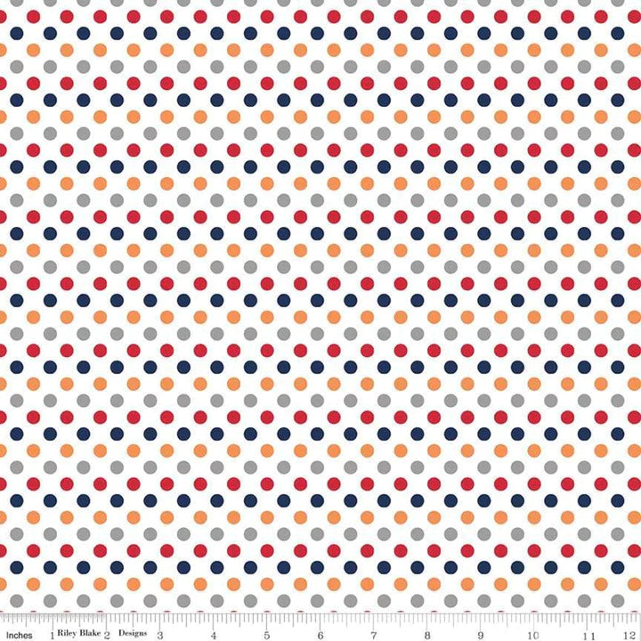 Small Dots Boy Rainbow Multi The RBD Designers Riley Blake Designs Cotton Fabric