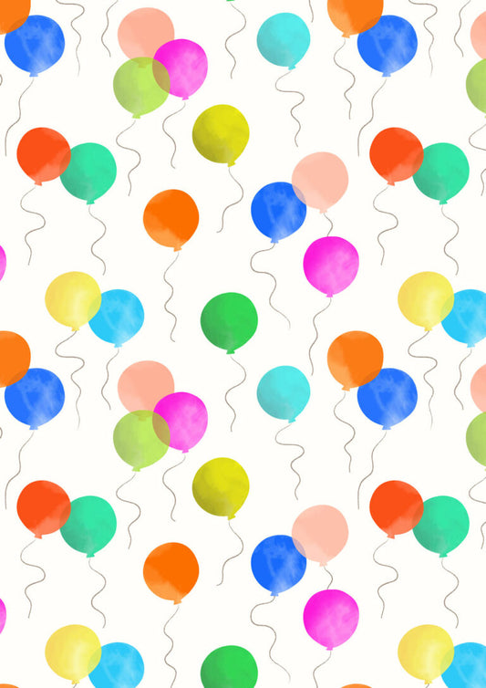 Small Things...Celebration Balloons White Lewis and Irene Cotton Fabric LI-SM131