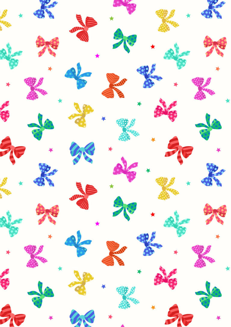 Small Things...Celebration Bows Multi Ivory Lewis and Irene Cotton Fabric LI-SM139